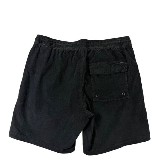 Rvca Mens Black Cotton Blend Shorts Medium Adjustable Drawstring Casual 17" Leng - Picture 3 of 11
